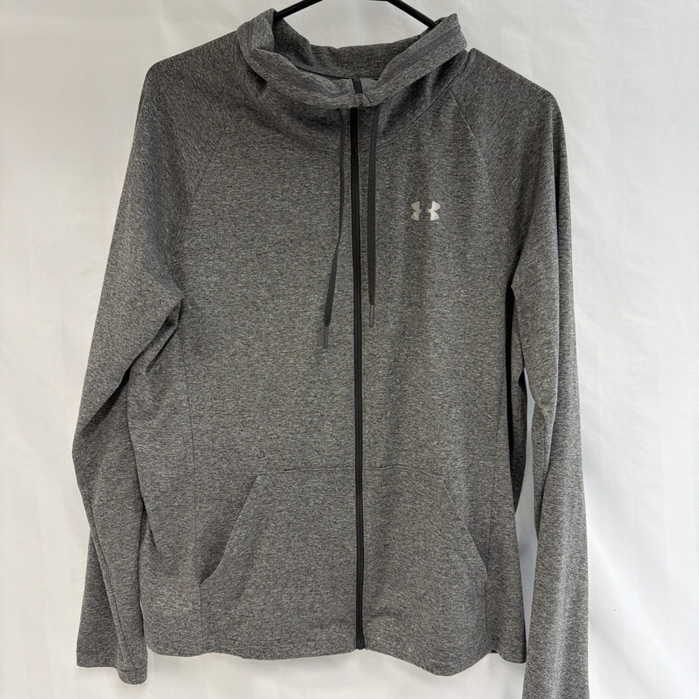 Under Armour HeatGear Women's Loose Fit Full Zip Jacket Heather Gray Size L